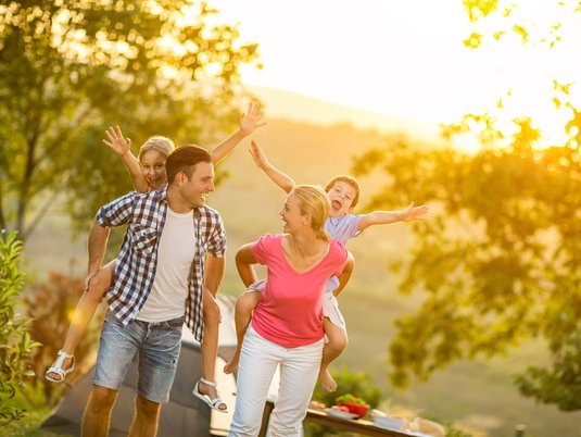 Familie am Entspannen