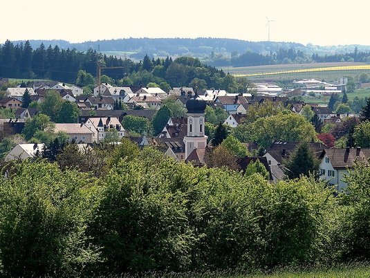 Panoramablick über Au in der Hallertau