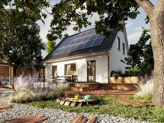 Hausvisualisierung Gartenansicht