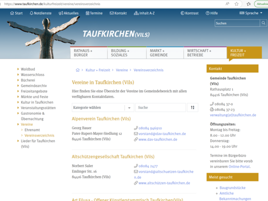 Vereine in Taufkirchen