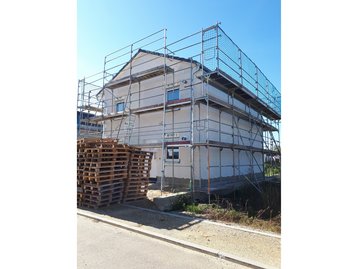 10 - Außenansicht vor Außenputz - schlüsselfertiges Massivhaus in Ergolding bei Landshut