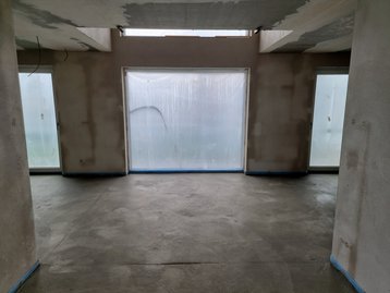 Der nasse Estrich des "Landhaus 142 Modern" in Zolling