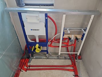 Trockenbaufortschritt bei einem massiven Einfamilienhaus in München