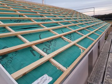 07 - Dach eingelattet - schlüsselfertiges Massivhaus in Ergolding bei Landshut