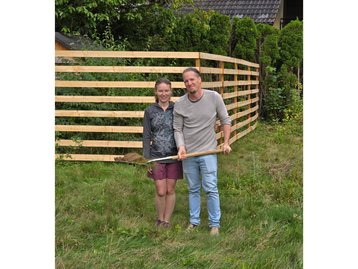 Spatenstich eines unterkellerten massiven Einfamilienhauses in München