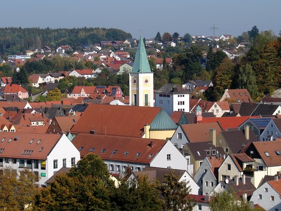Mainburg Zentrum Drohnenaufnahme