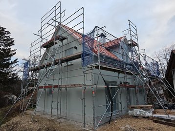 28 - Außenputz eines schlüsselfertigen Einfamilienhauses in Loiching bei Dingolfing