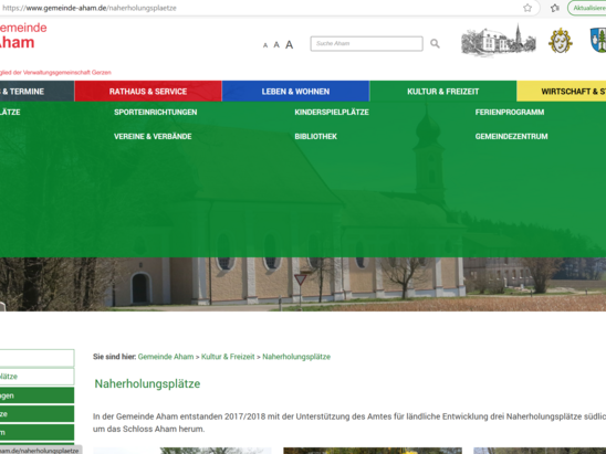 Freizeitmöglichkeiten auf der Gemeindeseite Aham