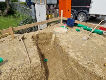 Abwasseranschluss in der Wolfgangsiedlung in Landshut