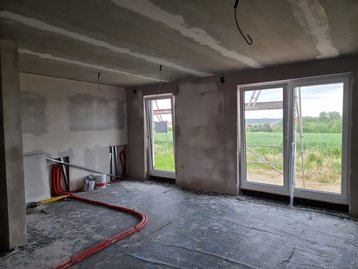 Der Innenputz der Doppelhaushälfte Aura 136 am Mitterweg in Mainburg