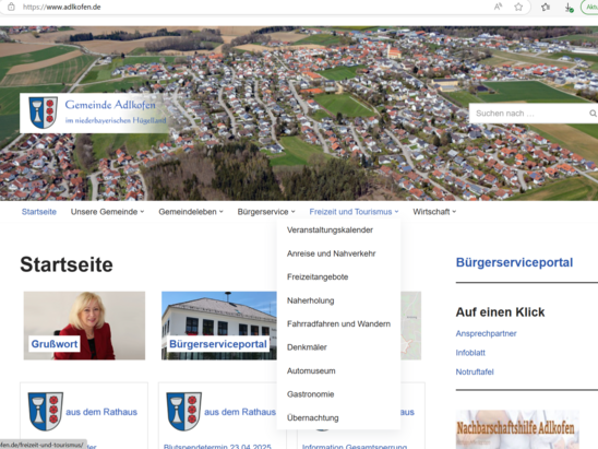 Freizeitmöglichkeiten der Gemeinde Adlkofen