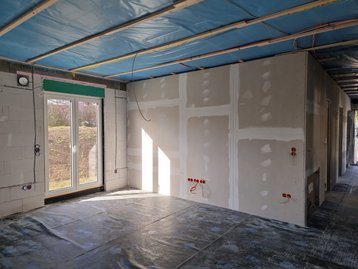 Der Trockenbau des Bungalow 110 in Postau